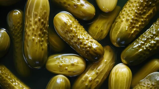 close-up pickled cucumbers background