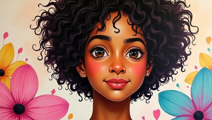 woman, hair, beauty, face, fashion, vector, illustration, model, hairstyle, glamour, eye, lips, head, art, design, lady, person, people, style, flower, eyes, makeup, blond, long, nature