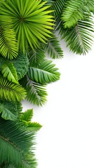 Lush Green Tropical Leaves Border for Invitations and Backgrounds