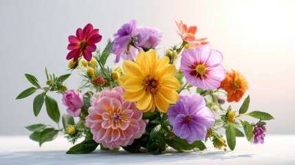 Vibrant Floral Arrangement with Variety of Colorful Flowers in Bloom