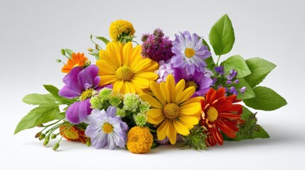 Bright and Colorful Floral Arrangement with Fresh Garden Flowers