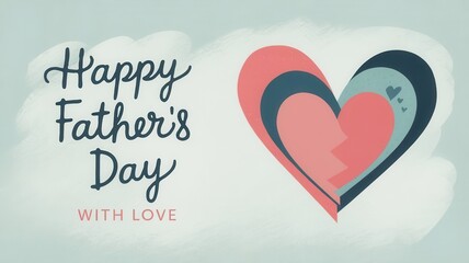 Heartfelt Father's Day Illustration with Stylish Typography and Soft Tones