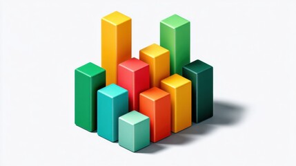 Obraz premium Colorful Bar Graph Displaying Data Trends in a Creative Illustration