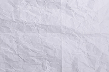 Light Wrinkled White Paper Texture with Folded Crease Background

