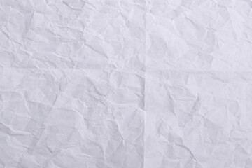 Light Wrinkled White Paper Texture with Folded Crease Background


