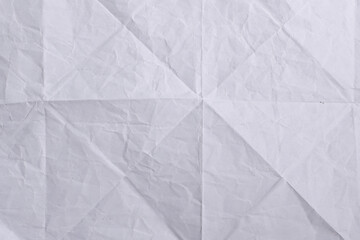 Light Wrinkled White Paper Texture with Folded Crease Background

