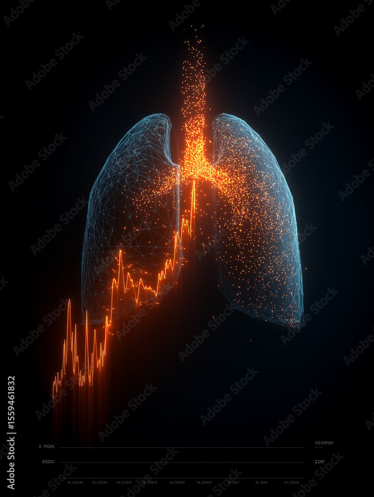 Aufkleber hbot. hyperbaric oxygen therapy. oxygen. visual of oxygen saturation curve in 3d animation