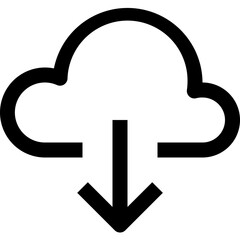 Cloud Arrow Down - Simple Minimalist Icon