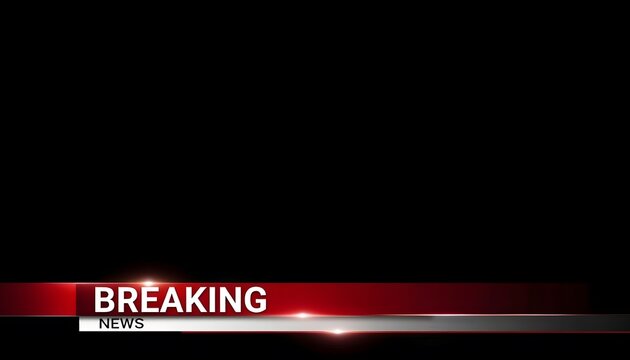Breaking News Alert Graphic for TV Broadcast with Bold Red and White Text Overlay