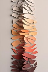 Abstract Arrangement of Toned Slices Creating a Gradient Effect on Light Beige