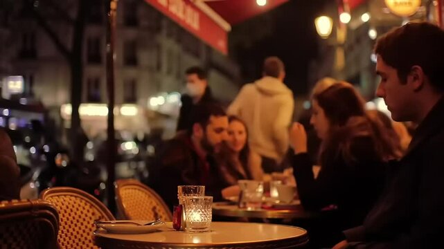 Parisian Cafe Night Couples Date.