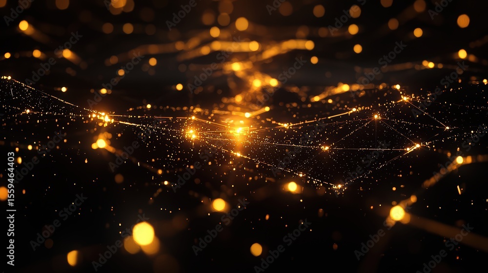 Poster Dynamic abstract technology background of glowing particles digital realm graphic design futuristic viewpoint