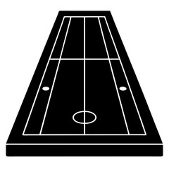 Shuffleboard Court Silhouette Vector  Classic Black Game Layout Design for Sports Projects