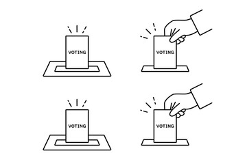選挙の投票や採決をイメージしたアイコンセット