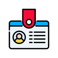 Id Card lineal color icon