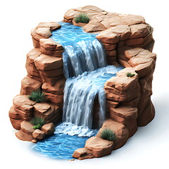 waterfall mountain 3d element