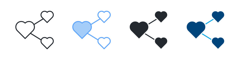 Connection Icon Set Multiple Style. Designed In Outline, Blue, Glyph, Dual Tone