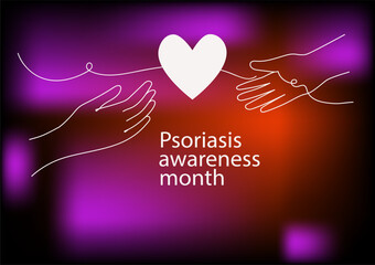 Psoriasis awareness month banner.  Linear  vector illustration.