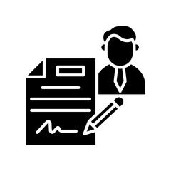 Employment Contract glyph icon