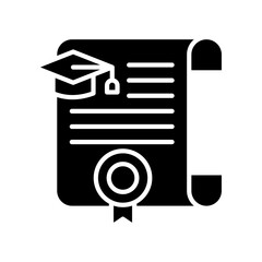 Diploma glyph icon