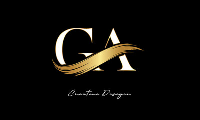 GA Brush Stroke Logo – Modern Artistic Symbol with Ink Texture for Creative Branding & Visual Identity Design