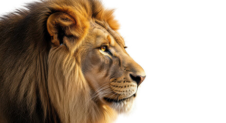 Fototapeta premium Majestic Lion Profile Black Background