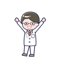 長袖医師／ななめ／男性 03