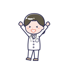 長袖医師／ななめ／女性 03