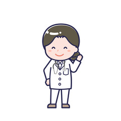 長袖医師／ななめ／女性 04