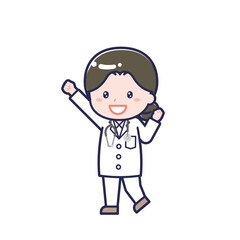 長袖医師／ななめ／女性 06