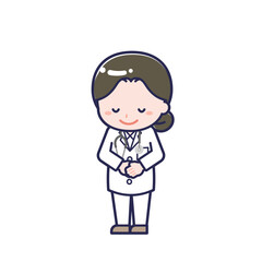 長袖医師／ななめ／女性 08