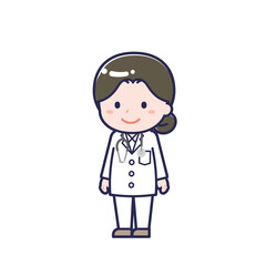 長袖医師／ななめ／女性 09