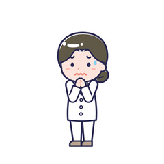 長袖医師／ななめ／女性 23