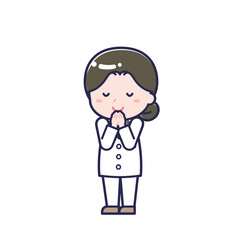 長袖医師／ななめ／女性 24