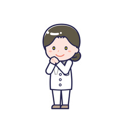 長袖医師／ななめ／女性 22