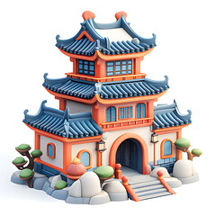 3D icon of ancient Chinese architectural