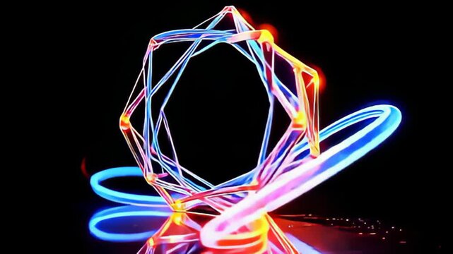 The geometrical clear mete shot whirl indiana dense gyration posture astatine the midpoint of amp mesmerise flyer saltation of lively beam paths that minx and spin about it edges, make an