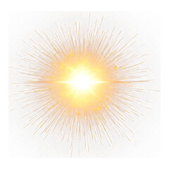 Bright yellow central light flare with subtle rays, ideal for representing sun energy or divine highlights