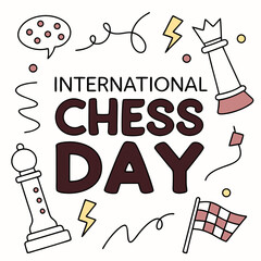 INTERNATIONAL CHESS DAY vector illustration