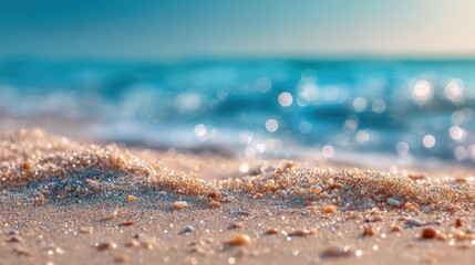 Beach sand and ocean waves background summer vacation travel destination wallpaper hd image