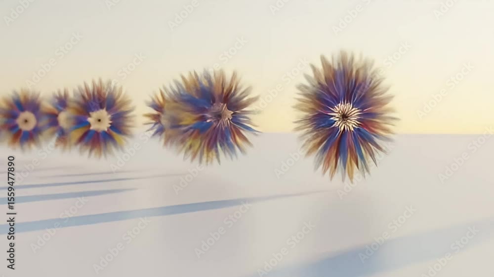 Poster abstract floral composition: a captivating array of delicate blossoms, with intricate patterns and r