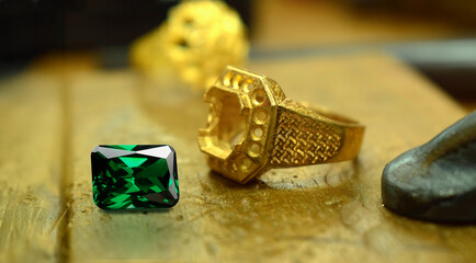 Production of gold rings and jewelry is still in the process of completion.