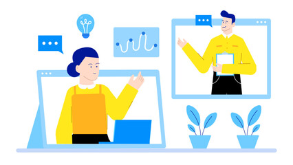 Ideal for presentations, virtual meetings, technology blogs, and website banners on communication and collaboration in the digital age.