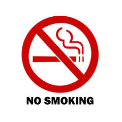 No Smoking Sign – Red Warning Symbol on Black Background