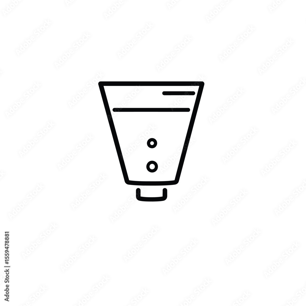 Poster cosmetic container line art on transparent background minimalist outline style