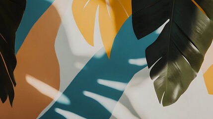 Tropical vibrancy: Artistic blending of natural elements with a modern palette