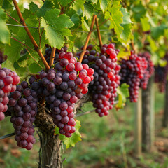 Fototapeta premium red grapes on vine