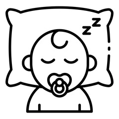 nap time outline icon for resting child routine in daycare