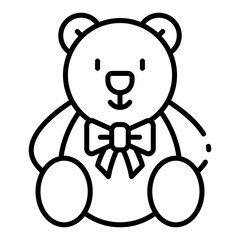 teddy bear outline icon for comfort toy in early childhood care