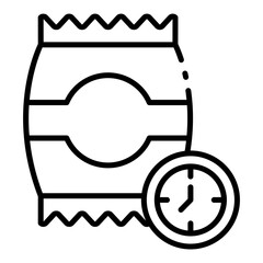 snack time outline icon for child break with food routine